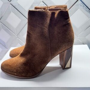 Matisse Brown wooden heel suede booties